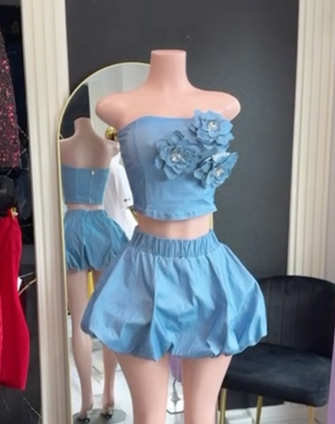 Denim Bloom Set