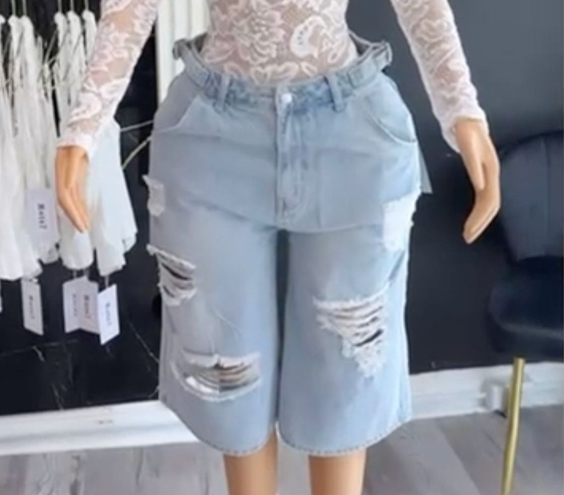 Bermuda Denim Destroyed
