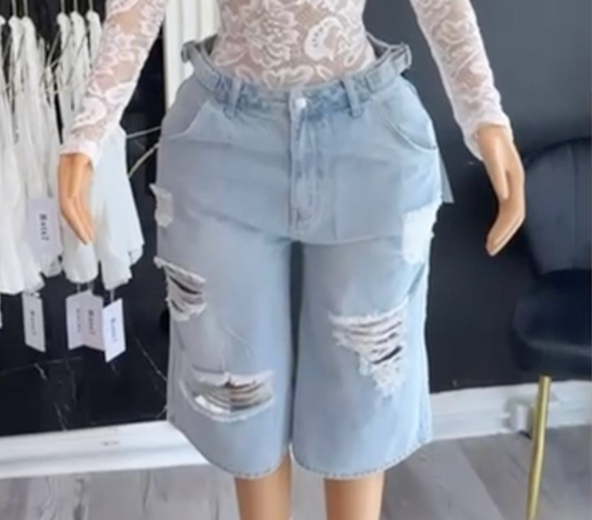 Bermuda Denim Destroyed