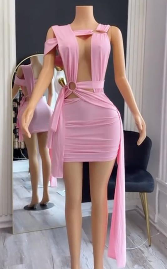 Mini rosado con aberturas