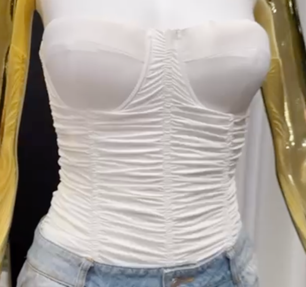 Bustier Strapless Fruncido