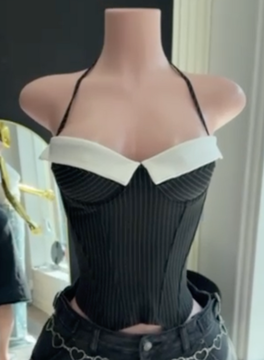 Corset sastre rayas con solapas